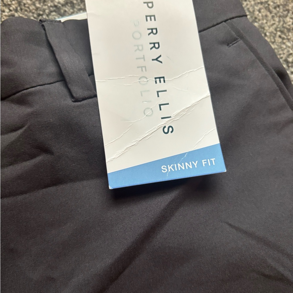 Perry Ellis flex stretch skinny fitNWT Sz 36x34 Men's Charcoal Dress Pants - Picture 6 of 12